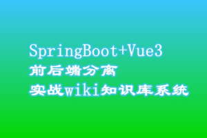 Spring Boot + Vue3 前后端分离 实战wiki知识库系统