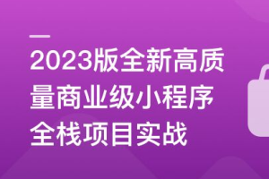 2023版全新高质量商业级小程序全栈项目实战(完结)